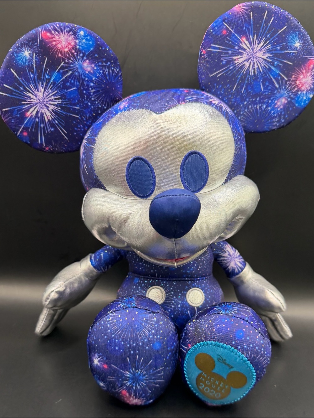 Disney- Year of the Mouse, Mickey Mouse 2020, Fireworks Plush - Blue & Silver‎